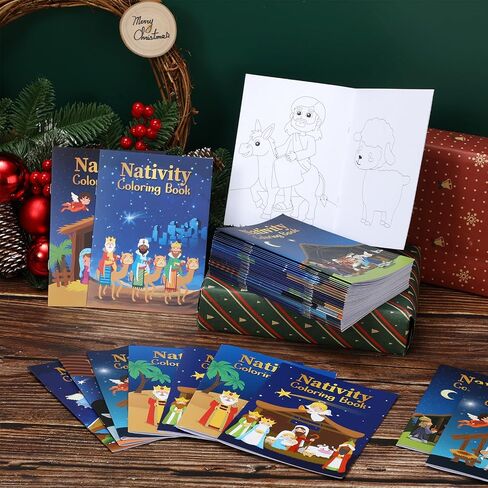 Cholemy 48 Pcs Christmas Nativity Coloring Books Religious Christmas Coloring Books Bulk Christian Activity Books Bible Drawing Book for Christmas Party Church Bag Filler in Saudi Arabia