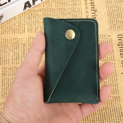 Leather Card Holder, Slim Card Holder Minimalist Leather Wallet for Men and Women Gift for Father Husband(Green) in Saudi Arabia