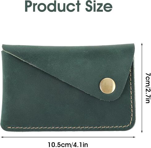 Leather Card Holder, Slim Card Holder Minimalist Leather Wallet for Men and Women Gift for Father Husband(Green) in Saudi Arabia