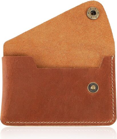 Leather Card Holder, Slim Card Holder Minimalist Leather Wallet for Men and Women Gift for Father Husband(Green) in Saudi Arabia