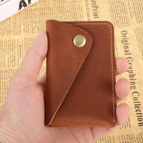 Leather Card Holder, Slim Card Holder Minimalist Leather Wallet for Men and Women Gift for Father Husband(Green) in Saudi Arabia