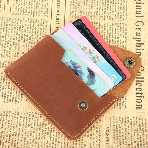 Leather Card Holder, Slim Card Holder Minimalist Leather Wallet for Men and Women Gift for Father Husband(Green) in Saudi Arabia