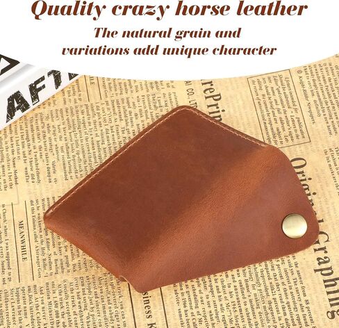Leather Card Holder, Slim Card Holder Minimalist Leather Wallet for Men and Women Gift for Father Husband(Green) in Saudi Arabia