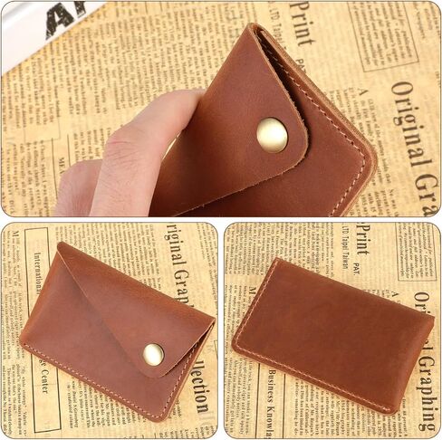 Leather Card Holder, Slim Card Holder Minimalist Leather Wallet for Men and Women Gift for Father Husband(Green) in Saudi Arabia