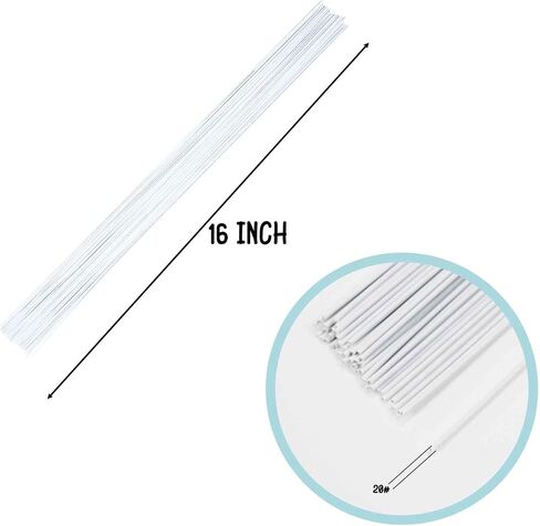 20 Gauge White Floral Stem Wire 16 inch, 50/Package in Saudi Arabia