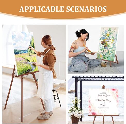 Wooden Easel Stand, 63" Portable Tripod Artist Easel, Easel Stand for Painting, Wedding, Drawing(1 Pack) in Kuwait