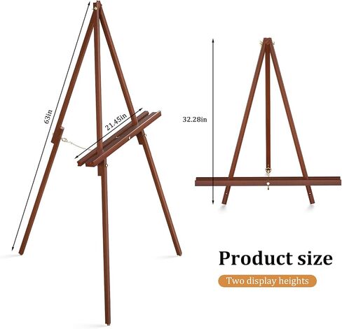 Wooden Easel Stand, 63" Portable Tripod Artist Easel, Easel Stand for Painting, Wedding, Drawing(1 Pack) in Kuwait