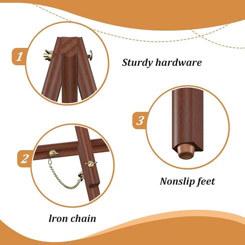 Wooden Easel Stand, 63" Portable Tripod Artist Easel, Easel Stand for Painting, Wedding, Drawing(1 Pack) in Kuwait