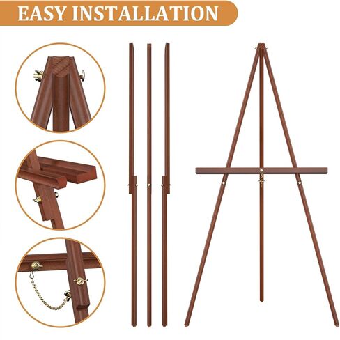 Wooden Easel Stand, 63" Portable Tripod Artist Easel, Easel Stand for Painting, Wedding, Drawing(1 Pack) in Kuwait