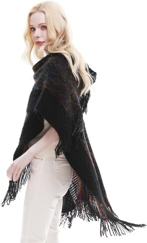 RIIQIICHY Pashmina Shawl Wraps and Capes for Women Winter Warm Poncho for Cold Weather in Saudi Arabia