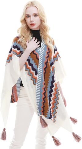 RIIQIICHY Pashmina Shawl Wraps and Capes for Women Winter Warm Poncho for Cold Weather in Saudi Arabia