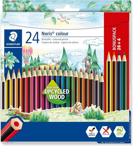 STAEDTLER 185 C24P Noris Colour Pencils - Assorted Colours (Pack of 20 + 4 FREE) in Saudi Arabia