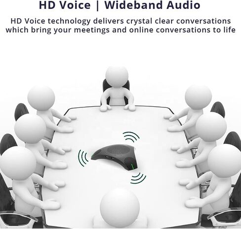 Project Telecom متعدد الاتجاهات، مزدوج كامل، إلغاء الضوضاء، مكبر صوت للمؤتمرات، ميكروفونات متعددة الاتجاهات 6 × 360 درجة، USB-A وUSB-C، متوافق مع أجهزة الكمبيوتر المحمولة وأجهزة الكمبيوتر الشخصية وأجهزة Mac والهواتف الذكية والأجهزة اللوحية in Kuwait