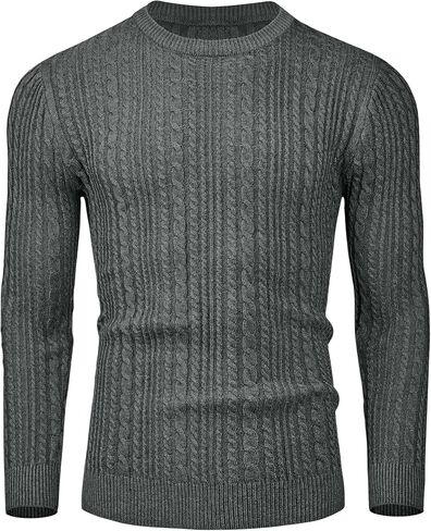 Mens Sweater Crewneck Sweaters for Men Dress Sweater Cable Knit Sweater Lightweight Mens Pullover Sweater in Saudi Arabia