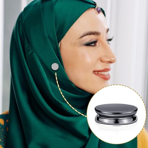 8pcs Hijab Magnetic Pins, Multi-Purpose Magnetic Scarf Clip Strong Pinless Brooch Magnetic No-Snag Scarf Magnetic Clasp Magnetic Brooch Pin for Woman Hijabs Scarves Clothes (Black) in Saudi Arabia
