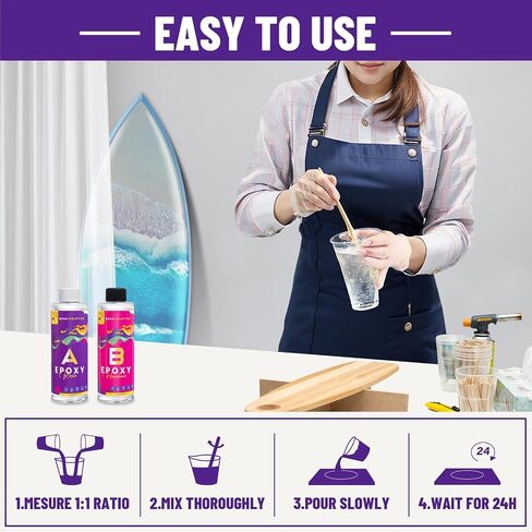 Epoxy Resin Kit 1Gallon, Clear Crystal Resina Epoxica Food Safe, Casting Resin for Art Craft, Jewelry Making, DIY in Saudi Arabia