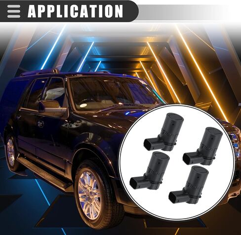 مستشعر عكس ممتص الصدمات للسيارة Motoforti، مستشعر مساعد ركن السيارة للبلاستيك، لسيارة Ford Expedition 2003-2006، 4F23-15K859AA 3F2Z-15K859BA، أسود، 4 قطع in Saudi Arabia
