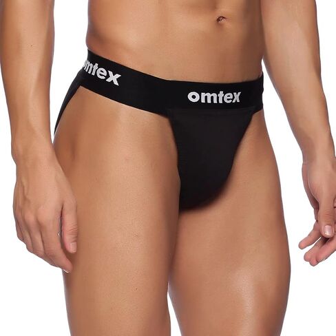 داعم خلفي مغطى من ريو للرجال مع جيب على شكل كوب، مثالي للتمرين والرياضة ملابس داخلية سريعة الجفاف ماصة للرطوبة - أسود - مقاس X-Large in Kuwait