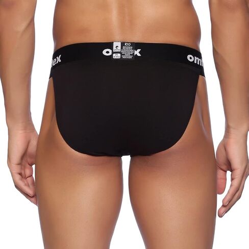 داعم خلفي مغطى من ريو للرجال مع جيب على شكل كوب، مثالي للتمرين والرياضة ملابس داخلية سريعة الجفاف ماصة للرطوبة - أسود - مقاس X-Large in Kuwait