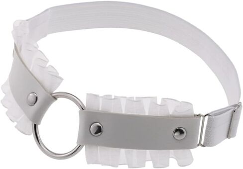 FM FM42 Multicolor Simulated Leather PU Lace O Ring Adjustable Leg Ring Elastic Garter, Pack of 2 in Saudi Arabia