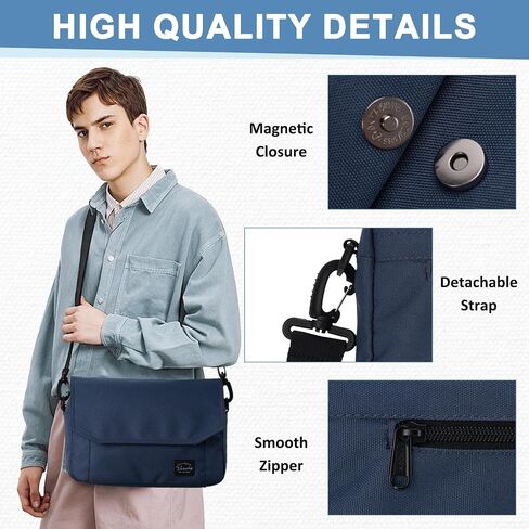 VASCHY Lightweight Messenger Bag for Men, Medium Classic Crossbody Flap Casual Satchel Crossbody Courier Bag for Men in Kuwait
