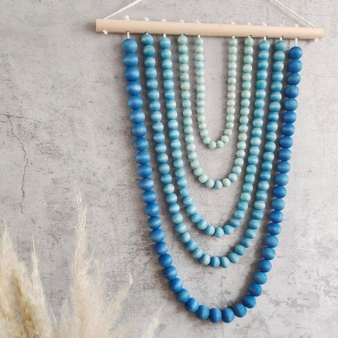 YarnieJiajia Wooden Beads Boho Home Decor Bedroom Tapestry Aesthetic Minimalist Farmhouse Wall Hanging Decor Netural For Living Room College Dorm Nursery Classroom (Black Coffee) in Saudi Arabia