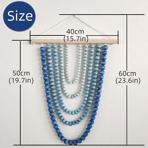 YarnieJiajia Wooden Beads Boho Home Decor Bedroom Tapestry Aesthetic Minimalist Farmhouse Wall Hanging Decor Netural For Living Room College Dorm Nursery Classroom (Black Coffee) in Saudi Arabia