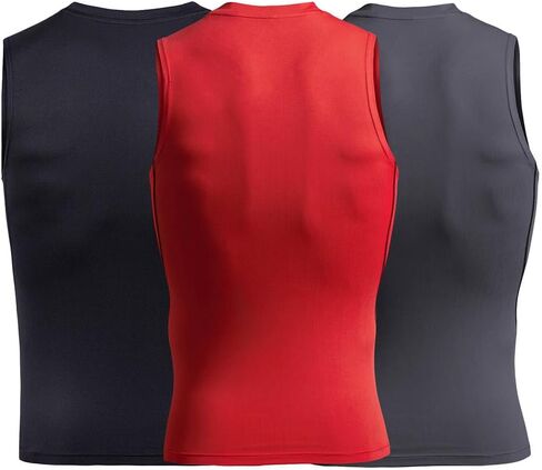 Men 3pack Compression Tank Top, Slimming Undershirt, Under Armor Compression Shirt Pack Athletic Base Layer Sport Tank Top in Kuwait