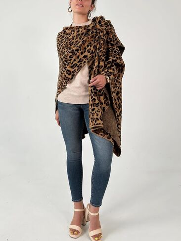 CATCHY & CRAFTY Women's Shawl Wrap Poncho Ruana Cardigan Stylish Cape for Women Open Front Sweater Blanket Holiday Gifts in Saudi Arabia