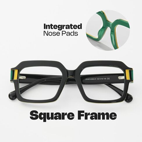 Zeelool Square Blue Light Blocking Glasses for Men, Glasses Frames Eyewear with Clear Lenses & Spring Hinges ZJGA914355 in Saudi Arabia