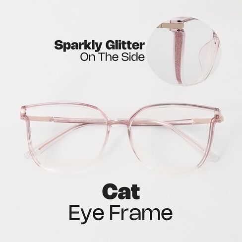 Zeelool Blue Light Blocking Glasses, TR90 Cat Eye Glasses Frame for Women with Non-prescription Lens Rodz ZJGT548130 in Saudi Arabia