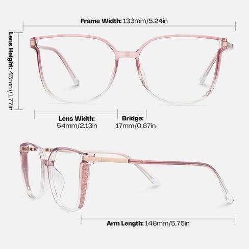 Zeelool Blue Light Blocking Glasses, TR90 Cat Eye Glasses Frame for Women with Non-prescription Lens Rodz ZJGT548130 in Saudi Arabia