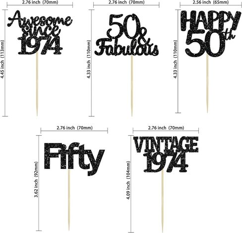 Gyufise 30Pcs 60th Birthday Cupcake Toppers Vintage 1964 Cake Decorations Cheers to 60 Fabulous Sixty Cupcake Picks 60th Birthday Wedding Anniversary Party Cake Decorations Supplies Black in Kuwait