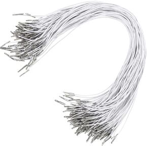 STOBOK 100pcs Elastic Barbed Cords Loop Stretch Loop Band Round String with Metal Barbs Fastener Hat Chin Cord Strap for Party DIY Hat Elastic Menus Badges Signs