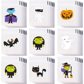 Joottuan 320 Pieces Halloween Treat Bags Clear Self adhesive Bags Cellophane Plastic Cookie Candy Bags for Halloween Party Favors