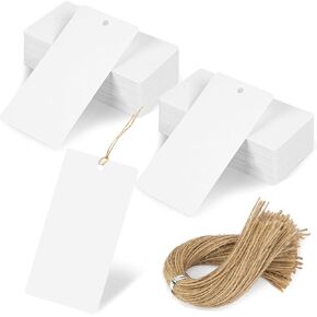 100 قطعة من بطاقات الهدايا الورقية من SallyFashion مع سلسلة، ملصقات معلقة فارغة، علامات ملابس بنية، علامات تغليف الهدايا للأعمال اليدوية in Kuwait
