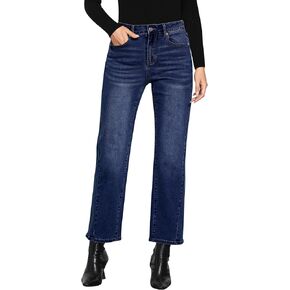GRAPENT Straight Leg Jeans for Women High Waisted Trendy Ankle Length Forward Seams Stretchy Denim Pants Baggy Jeans in Kuwait