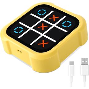 Tic Tac Toe Bolt Game, Electronic 4-in-1 Handheld Puzzle Game Console, Portable Infinite TicTacToe Travel Game for Educational and Memory Growth， Family, Toys Board Games for Kids and Adults