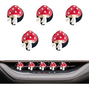 Cute Mushroom Car Accessories 5pcs Car Air Freshener Vent Clip, Mushroon Car Vent Clips Car Vent Air Freshener, Car Air Freshener Cute Girly Car Decor Accessories for Women, red