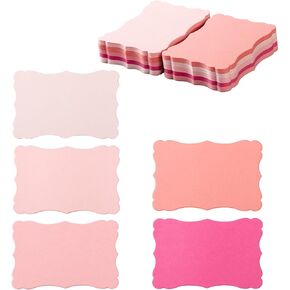 120 Pieces Small Mini Business Cards Vintage Assorted Colors Blank Note Cards Gift for Business Cards, Gift Cards (5 PInk-Red)