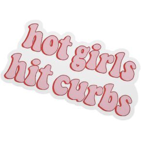 Fun Car Sticker,Hot Girls Hit Curbs Sticker-UV Protected and Waterproof,Girl Stickers,Funny Bumper Stickers,Princess Windshield Sticker（8×3.86inch）