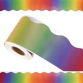 uxcell Bulletin Board Borders, 65.6Ft x 2.75Inch Rolled Classroom Border Trim Notice Board Frame for Classroom Decoration, Gradient