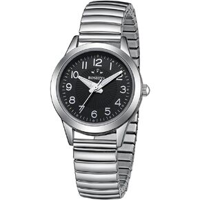 BOSHIYA Watches for Women Easy Reader 30mm Stainless Steel Expansion Band Sliver Gold Ladies Small Wrist Watch…