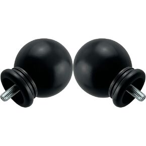 2PCS Black Plastic Curtain Rod Balls Curtain Rod End Curtain Rod Final for Curtains Office Living Room