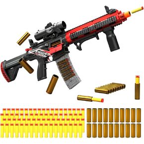 Electric Soft Bullet Toy Gun for Boys, Auto-Manual Shell Ejecting Toy Foam Blasters & Guns with 80 Soft Darts, Shooting Games Educational Toys for 6, 8,12,14+ Kids, for Kids