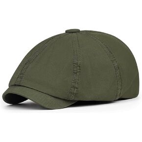 Men's Cotton Newsboy Caps Gatsby Ivy Hat Vintage Flat Cabbie Cap