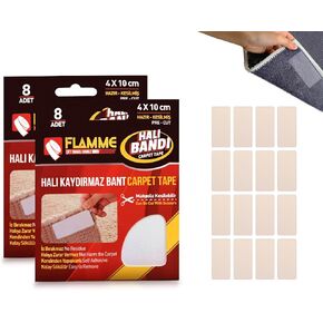 Home and Kitchen Tiny Grippers for Rugs Carpet Tape for Hardwood Floors, Decor, mats & Classroom Rug Carpet Square, Non Slip Washable, Safe &Non Slip (8X2) PCS