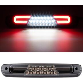 R&F Auto LED Third Brake Light Replacement for 2007-2013 Silverado/Sierra 1500 2500HD 3500HD High Mount Stop Light with Seal Foam Gasket 3rd Brake Light Rear Cab Roof Cargo Lamp (Smoked Lens)