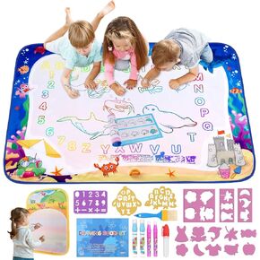 Water Doodle Mat-47x31 inch Extra Large Watercolor Doodle Painting Mat,Reusable Drawing Writing Doodle Mat Water Pens,3 4 5 6 7 Years Old Girls Boys Holiday Gifts