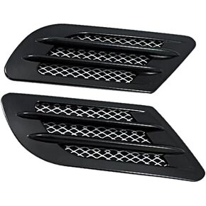 Exterior Car Air Flow Fender Side Vent Decoration Sticker, Front Side Fender Air Vent Grille Decoration Cover Trim, Universal Fit Pair, Chrome